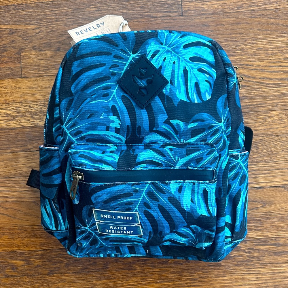 Revelry Blue Tropical Palm Print Mini Backpack
